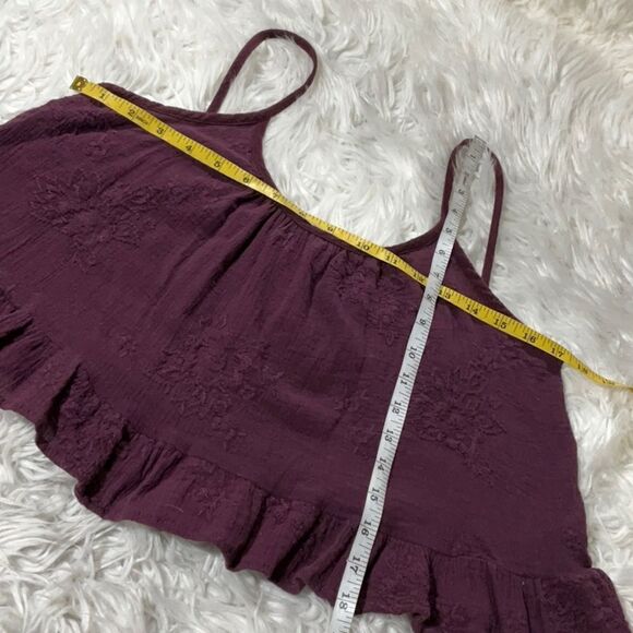 🟢3 for $20 KYLIE & Kendall crop tank top ruffled hemline tie back closure sz M - Picture 10 of 13